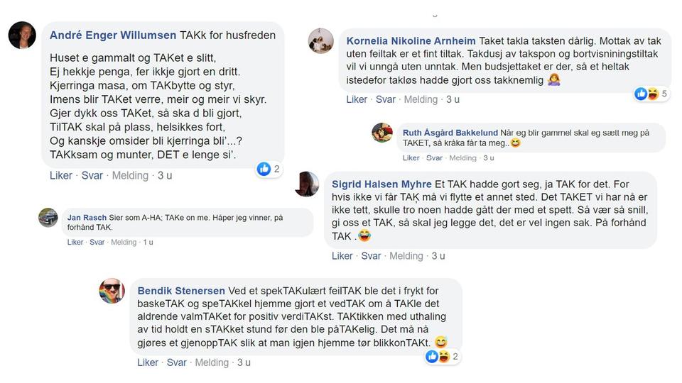 «Taket takla takstein dårlig»